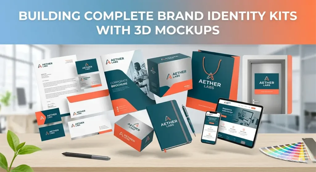 Building Complete Brand Identity Kits with 3D Mockups ai