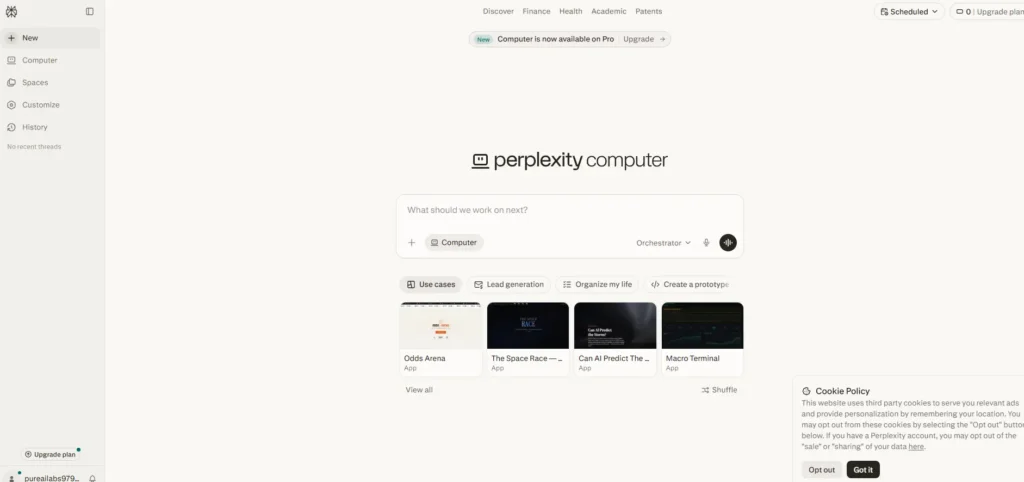 Free Plan Perplexity AI Pricing Plans