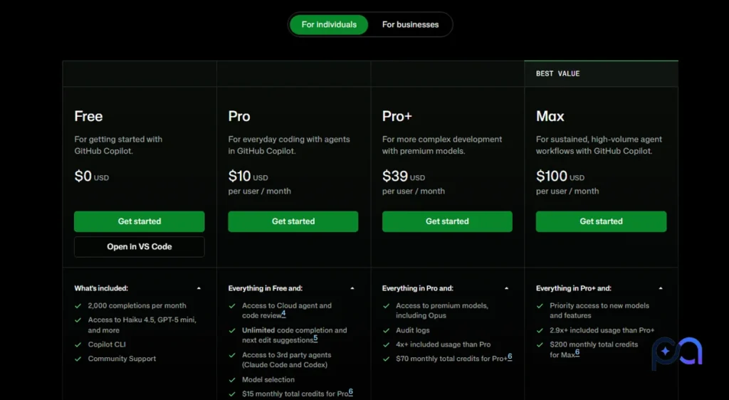 GitHub Copilot Pricing