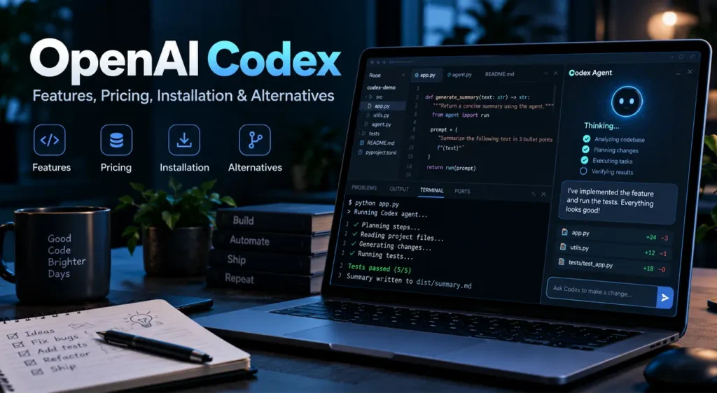 OpenAI Codex Features, Installation, Pros, Cons, and Best Alternatives